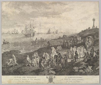 Vendita di pesce a Scheveningen da Quentin Pierre Chedel