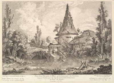 Veduta della torre vicino a Blois, metà del 18° secolo da Quentin Pierre Chedel