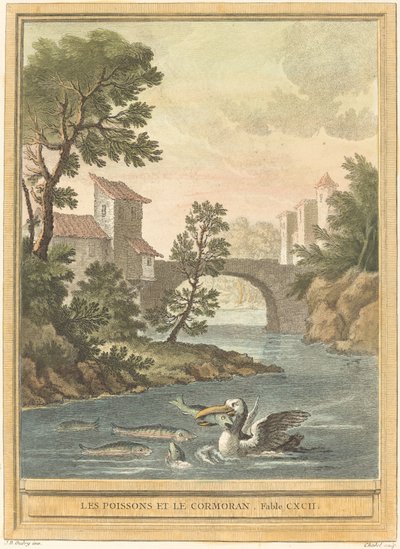 I pesci e il cormorano da Quentin Pierre Chedel after Jean Baptiste Oudry