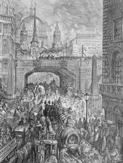 Ludgate Hill-Un Blocco nella Strada, 1872 da Quesnel