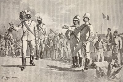 Soldati italiani e locali, in uniformi dell