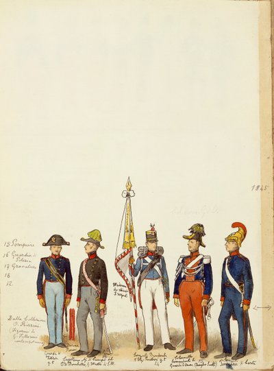Uniformi militari, tavola a colori di Quinto Cenni da Quinto Cenni