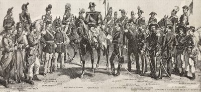 Esercito piemontese nel 1859 (incisione) da Quinto Cenni