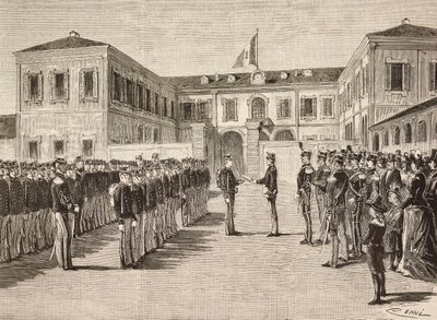 Il principe Vittorio Emanuele (1870-1946), conte di Torino, conferisce lauree ai cadetti dell