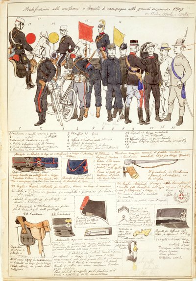 Varianti di uniformi della campagna delle Grandi Manovre del Regno d