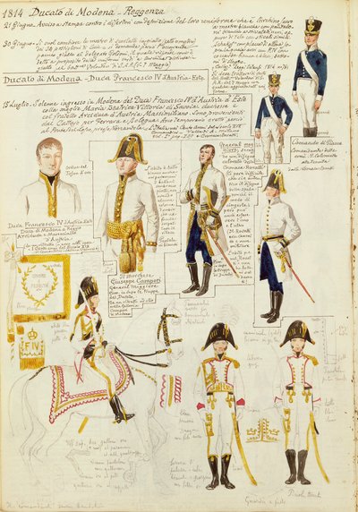 Uniformi del Ducato di Modena da Quinto Cenni