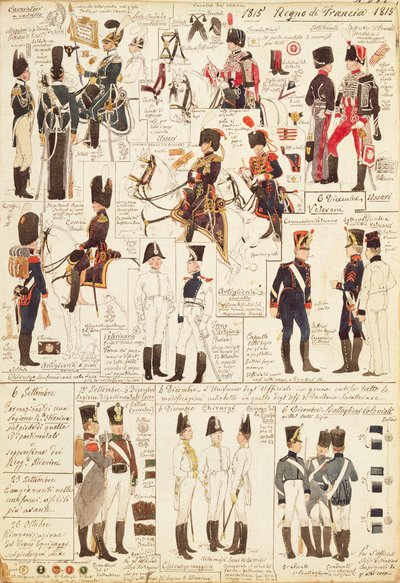 Uniformi dei Cacciatori a cavallo del Regno di Francia, di Quinto Cenni, tavola a colori da Quinto Cenni
