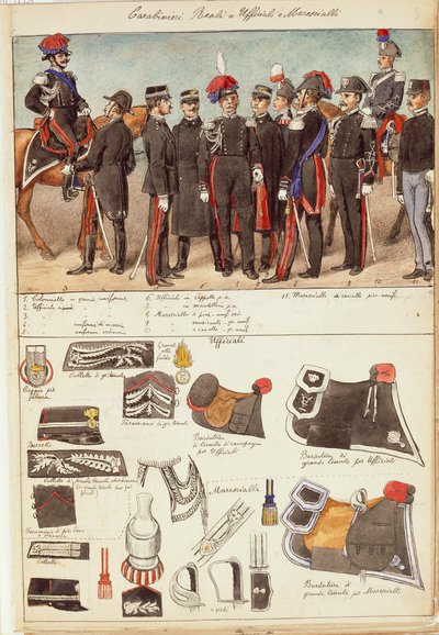Uniformi dei Carabinieri Reali, ufficiali e sottufficiali del Regno d