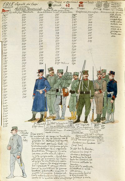 Uniformi del corpo della Milizia Territoriale del Regno d