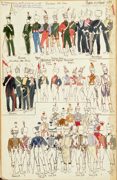 Varie uniformi del Regno di Napoli dal 1814 da Quinto Cenni