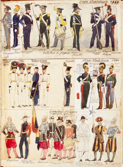 Varie uniformi degli Stati Pontifici da Quinto Cenni