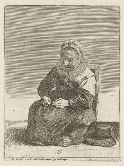 Vecchia donna con un rosario da Quirin Boel (attributed to)