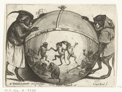 Due scimmie tengono un globo terrestre da Quirin Boel