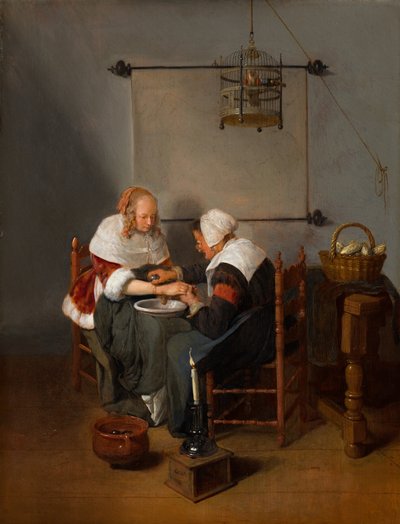 Una vecchia che fa un salasso a una giovane, conosciuta come "Il salasso" da Quiringh Gerritsz. van Brekelenkam