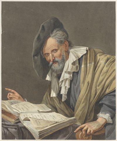Uomo con berretto e un libro da R.M. Pruysenaar