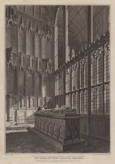 Tomba e cappella di William of Wykeham, fondatore del New College, Oxford, nella Cattedrale di Winchester da R. (after) Essex