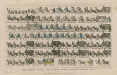 Il corteo funebre della Regina che passa attraverso Hammersmith da R. Banks