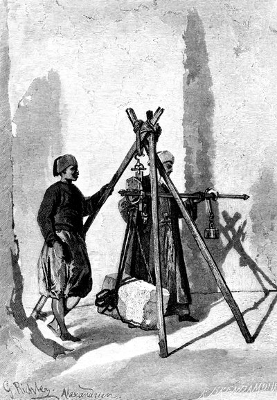 Pesatura dei Blocchi di Pietra, Egitto, 1880 da R. Brandamour