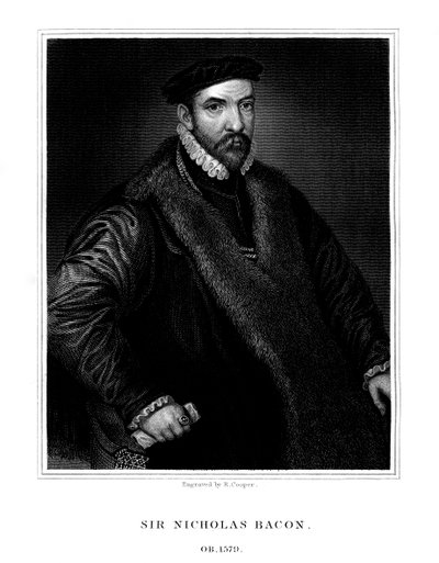 Sir Nicholas Bacon, politico inglese, 1826 da R. Cooper