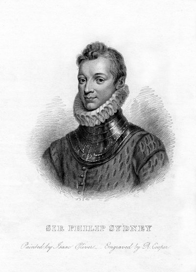 Sir Philip Sidney, poeta, cortigiano e soldato inglese, XIX secolo da R. Cooper