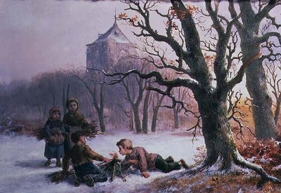 Bambini che giocano nella neve da R. Favelle