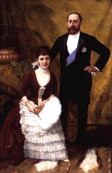 Re Edoardo VII (1841-1910) e sua moglie la Regina Alessandra (1844-1925) 1887 da R. Forester