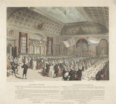 Cena patriottica a Londra, 1813 da R. Reeves