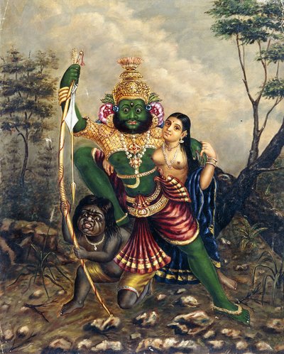 Il rapimento, c. 1893 da R. Regunatha Naidu