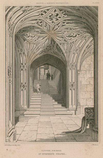 Angolo nord-ovest del chiostro, Cappella di Santo Stefano da R. W. Billings