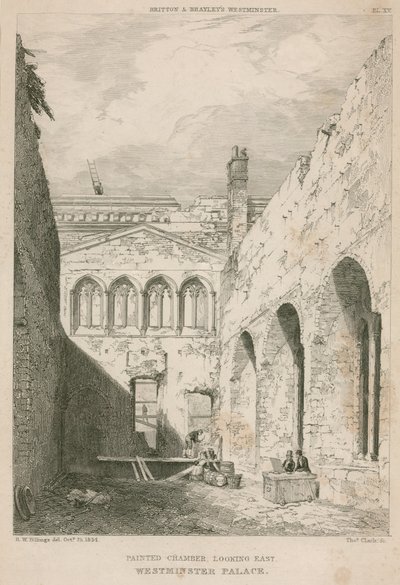 Camera Dipinta, Palazzo di Westminster, Londra, vista verso est da R. W. Billings