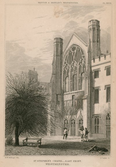 Cappella di Santo Stefano, Westminster, Londra, fronte est da R. W. Billings