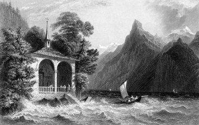 Cappella di Tell, Lago Uri, Svizzera, 1836 da R. Wallis