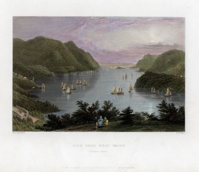 Il fiume Hudson visto da West Point, USA, 1837 da R. Wallis