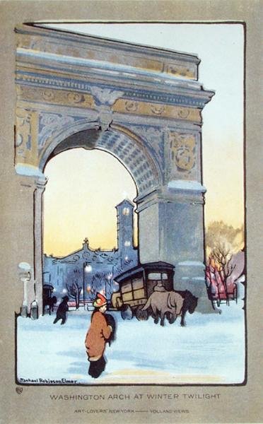 Arco di Washington Square al crepuscolo invernale da Rachael Robinson (after) Elmer