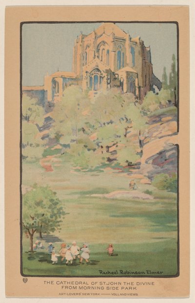 La Cattedrale di San Giovanni il Divino da Morningside Park da Rachael Robinson Elmer