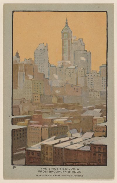 Il Singer Building dal Ponte di Brooklyn da Rachael Robinson Elmer