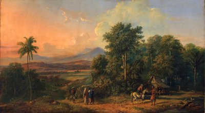 Foresta e casa dei nativi da Raden Saleh