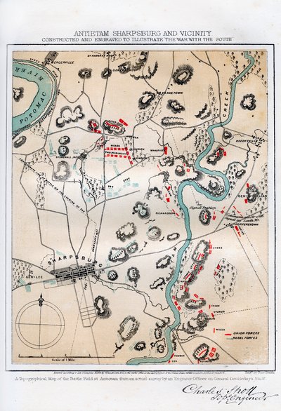 Mappa di Antietam, Sharpsburg e dintorni, Maryland da Rae Smith