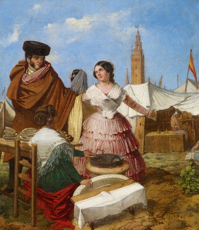 Corteggiamento a una bancarella di dolci alla Fiera di Siviglia da Rafael Benjumea
