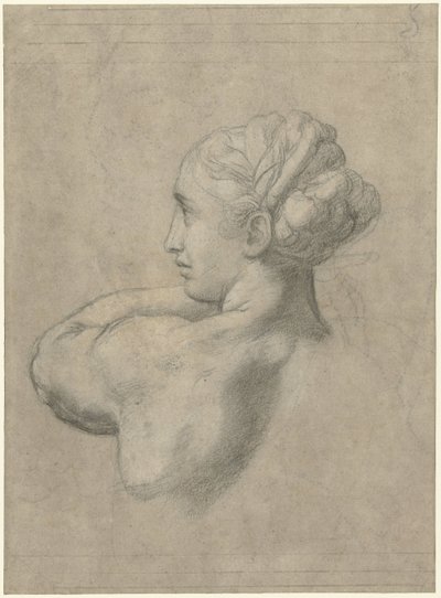 Studio della testa e della spalla sinistra di una donna da Rafaël