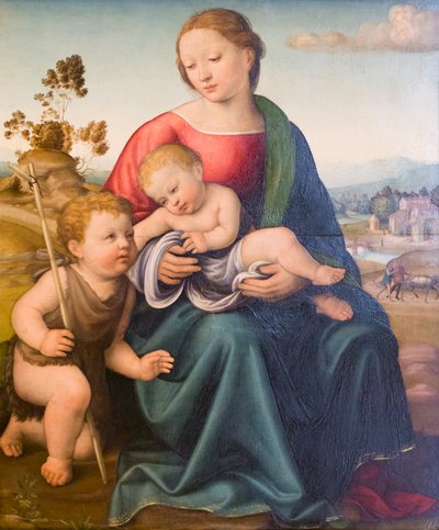 Madonna con Bambino e il giovane San Giovanni da Raffaello (attr.to) Botticini