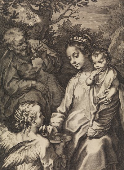 La Sacra Famiglia con la ciotola di porridge da Raffaello Guidi