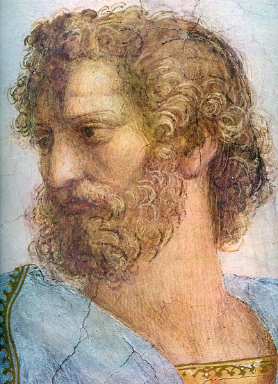 Aristotele. Stanza della Segnatura. La Scuola di Atene (dettaglio), 1509-1511 da Raffaello Sanzio Raphael