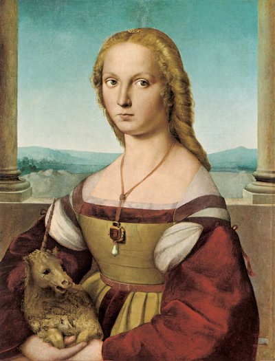 Ritratto di una Giovane Donna con Unicorno, 1505-1506 da Raffaello Sanzio Raphael