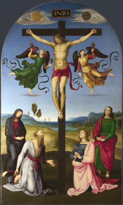 Il Cristo crocifisso con la Vergine Maria, Santi e Angeli La Crocifissione Mond, 1502-1503 da Raffaello Sanzio Raphael