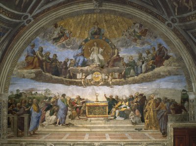 La Disputa del Sacramento, dalla Stanza della Segnatura, 1509-10 da Raffaello Sanzio Raphael