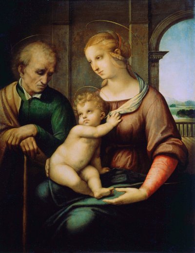 La Sacra Famiglia, o Madonna con Giuseppe senza barba da Raffaello Sanzio Raphael