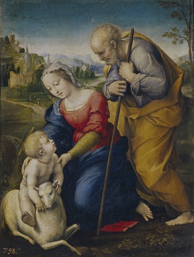 La Sacra Famiglia con un agnello, 1507 da Raffaello Sanzio Raphael