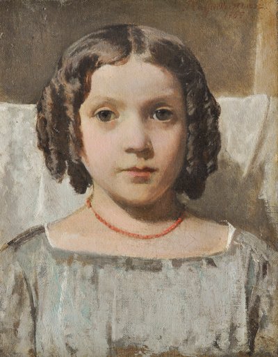Ragazza con collana di corallo da Raffaello Sernesi