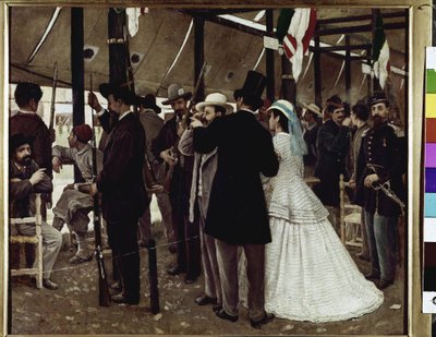 Patrioti che sparano con il fucile da Raffaello Sernesi